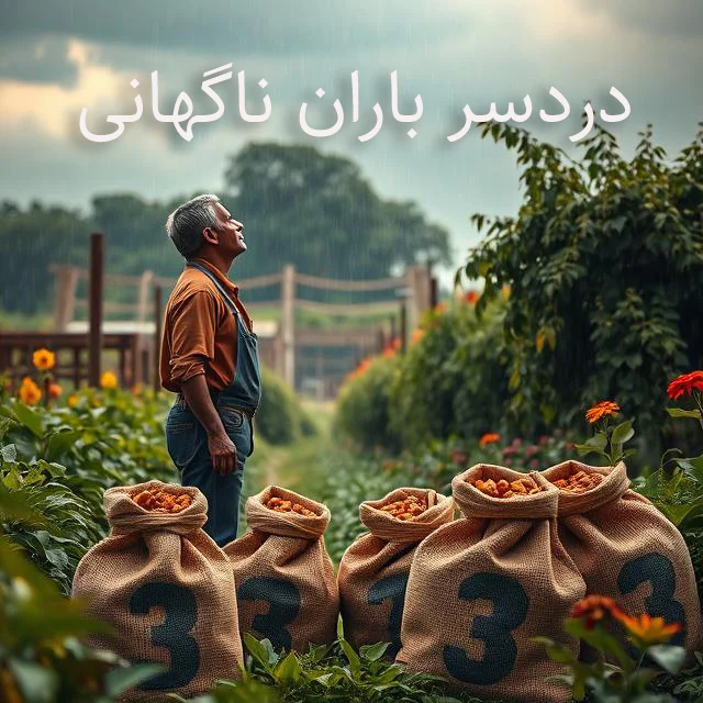 باران ناگهانی باغ‌دار را غافل‌گیر کرد